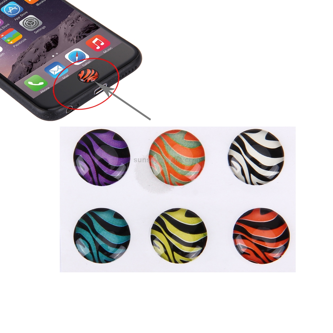 6 PCS High Quality Button Epoxy Sticker for iPhone/ iPad/ iPod Touch 6 PCS High Quality Button Epoxy Sticker for iPhone/ iPad/ iPod Touch