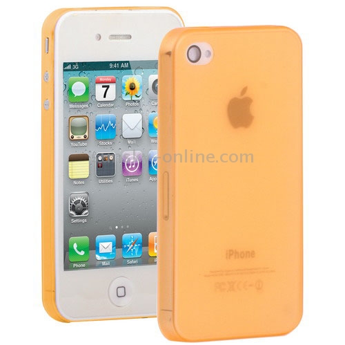0.3mm Ultra Thin Polycarbonate Materials PC Protection Shell for iPhone 4/4S , Transparent version / Matte Edition(Orange)