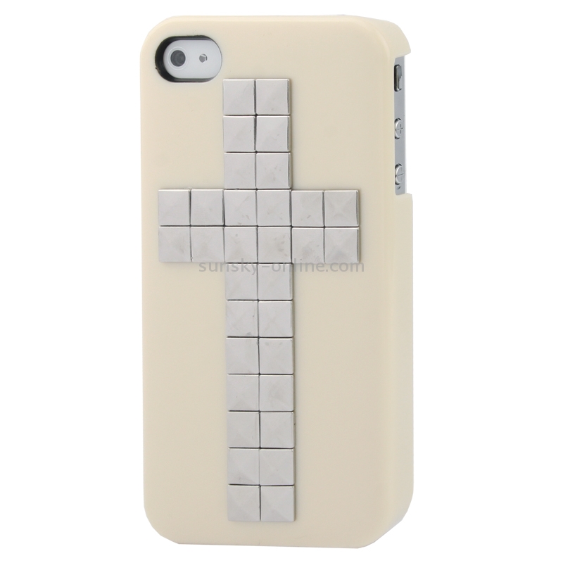 Silver Cross Rivet Plastic Protective Case for iPhone 4 & 4S (Light Yellow) Silver Cross Rivet Plastic Protective Case for iPhone 4 & 4S (Light Yellow)