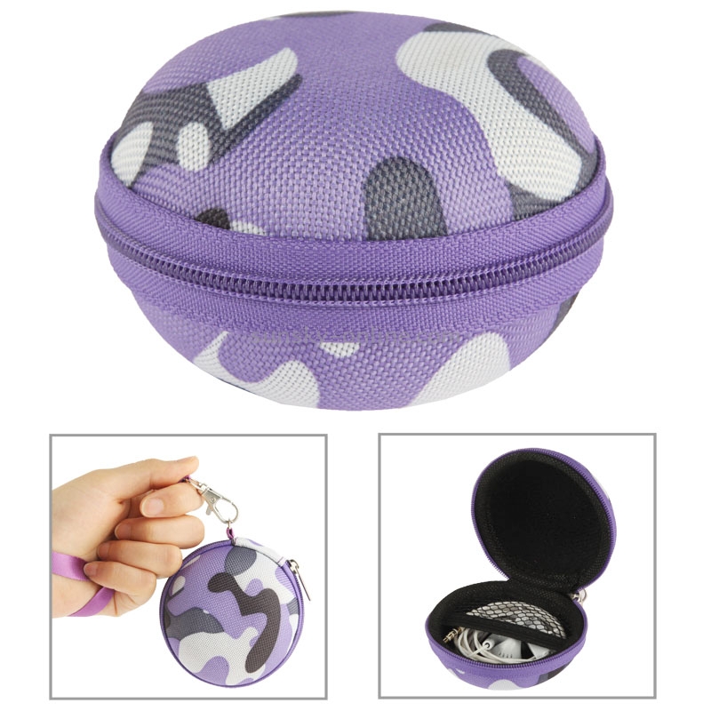 Camouflage Style Carrying Bag Box with Lanyard for Headphone / Earphone (Light Purple) Camouflage Style Carrying Bag Box with Lanyard for Headphone / Earphone (Light Purple)