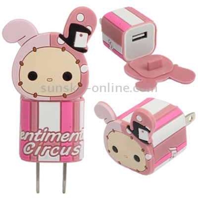 Cute Rabbit Style US Socket Plug USB Charger for iPhone 6 & 6 Plus, iPhone 5, iPhone 4 & 4S(Pink) Cute Rabbit Style US Socket Plug USB Charger for iPhone 6 & 6 Plus, iPhone 5, iPhone 4 & 4S(Pink)