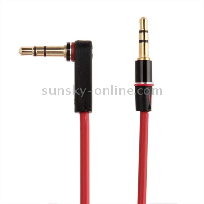 1.2m Aux Audio Cable 3.5mm Elbow Male to Straight  Male, Compatible with Phones, Tablets, Headphones, MP3 Player, Car/Home Stereo & More(Red)