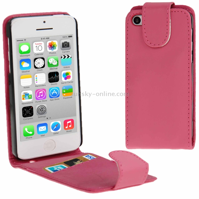 Vertical Flip Leather Case with Credit Card Slot for iPhone 5C(Magenta) Vertical Flip Leather Case with Credit Card Slot for iPhone 5C(Magenta)