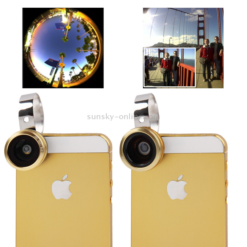 Universal 180 Degree Fisheye Lens + 0.67X Wide Lens + Macro Lens with Clip