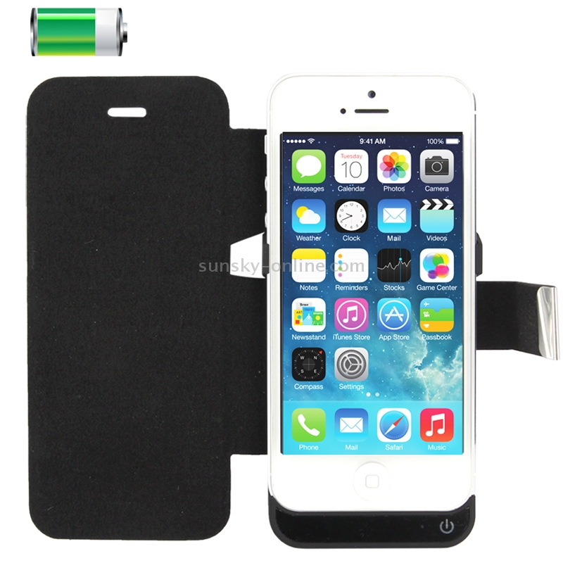 2400mAh External Battery / Power Bank with Flip Leather Case for iPhone 5 & 5S & SE(Black) 2400mAh External Battery / Power Bank with Flip Leather Case for iPhone 5 & 5S & SE(Black)