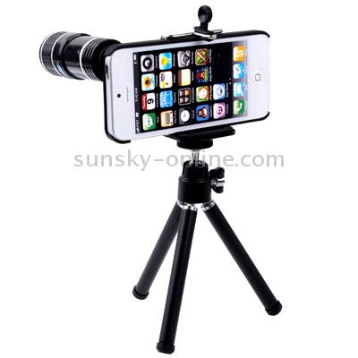 12X Optical Zoom Lens Mobile Phone Telescope Lens with Tripod + Plastic Case for iPhone 5(Black) 12X Optical Zoom Lens Mobile Phone Telescope Lens with Tripod + Plastic Case for iPhone 5(Black)