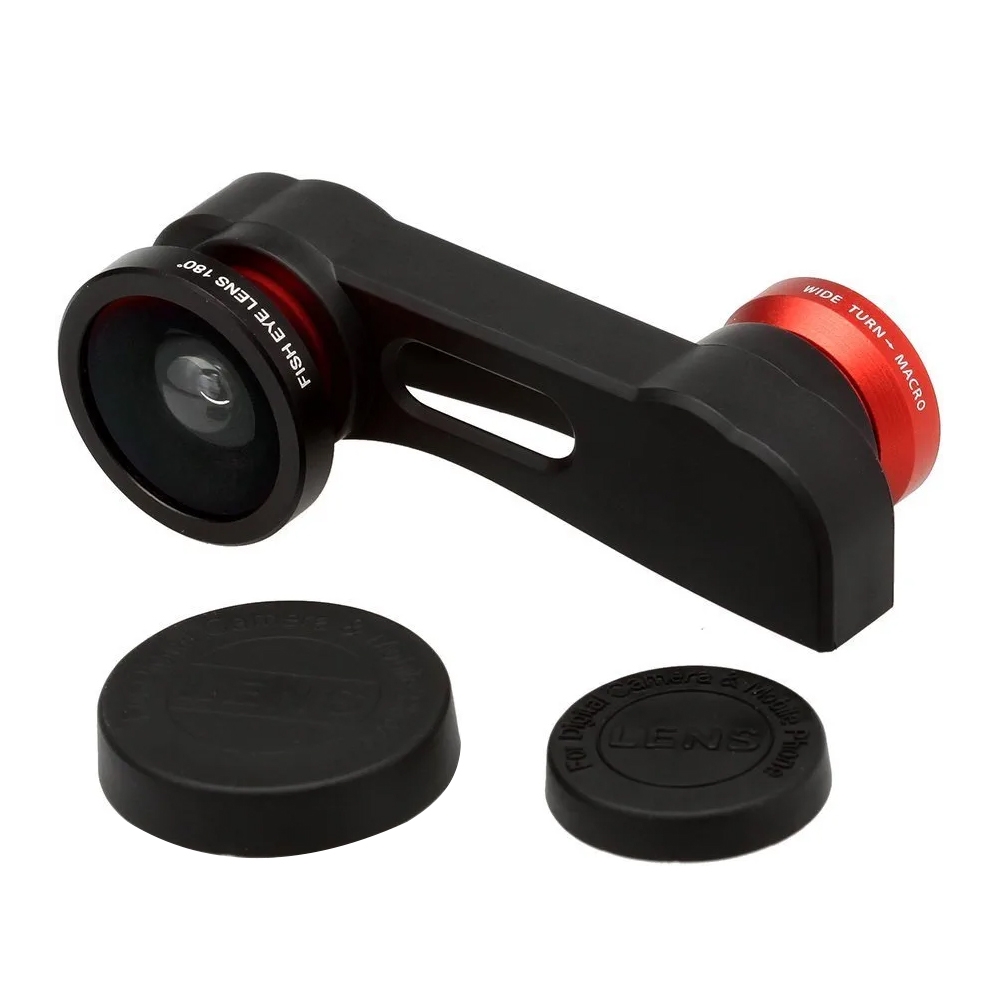 Detachable Wide and Macro Lens + 180 Degree Fish Eye Wide Angle Lens Detachable Wide and Macro Lens + 180 Degree Fish Eye Wide Angle Lens