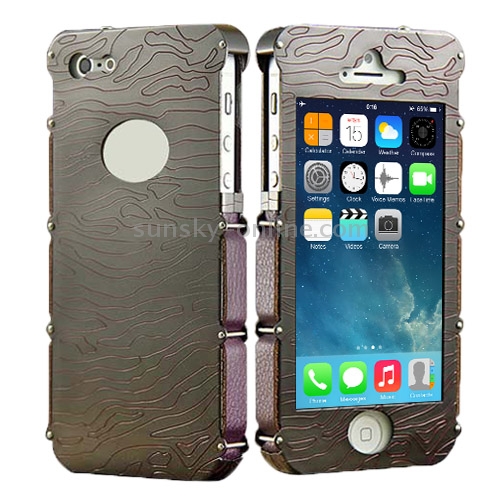 Showkoo Armor Series Hand Carved Aluminum Metal Bumper + Leather Case for iPhone 5 & 5S Showkoo Armor Series Hand Carved Aluminum Metal Bumper + Leather Case for iPhone 5 & 5S