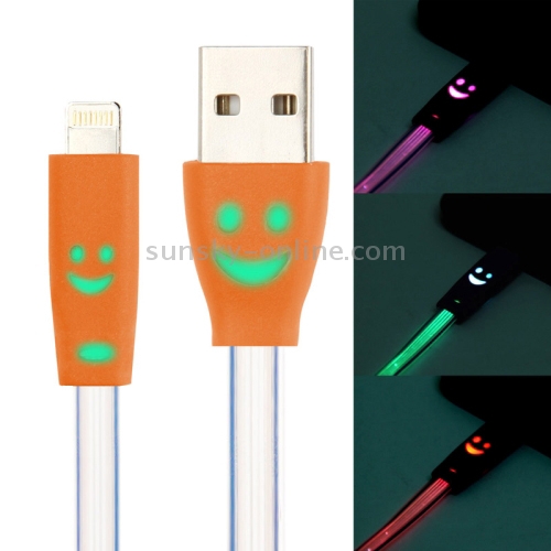 7-colors Luminescence USB Charge / Data Transfer Cable with Smile Face, Suitable for iPhone 6 & 6 Plus, iPhone 5 & 5S & 5C, iPad Air, Support iOS 8.3(Orange) 7-colors Luminescence USB Charge / Data Transfer Cable with Smile Face, Suitable for iPhone 6 & 6 Plus, iPhone 5 & 5S & 5C, iPad Air, Support iOS 8.3(Orange)