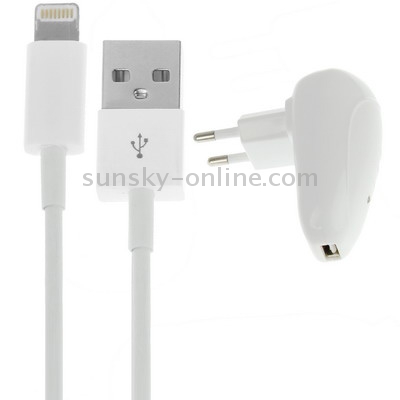 2 in 1 EU Plug Home Charger + 8 Pin Cable Travel Kit 2 in 1 EU Plug Home Charger + 8 Pin Cable Travel Kit