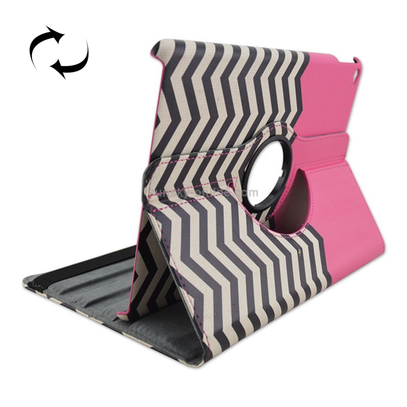 Wave Texture 360 Degree Rotation Leather Case with 3 Gears Holder for iPad Air 2 / iPad 6(Magenta) Wave Texture 360 Degree Rotation Leather Case with 3 Gears Holder for iPad Air 2 / iPad 6(Magenta)