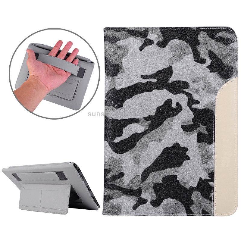 Ultrathin Camouflage Pattern Smart Cover Leather Case with Holder & Card Slots & Hand Strap for iPad Air 2 / iPad 6(Grey) Ultrathin Camouflage Pattern Smart Cover Leather Case with Holder & Card Slots & Hand Strap for iPad Air 2 / iPad 6(Grey)