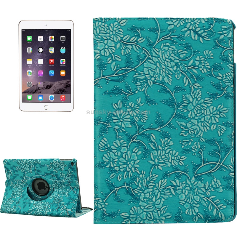 Grape Pattern 360 Degree Rotation Leather Case with 3 Gears Holder for iPad Air 2 / iPad 6(Blue) Grape Pattern 360 Degree Rotation Leather Case with 3 Gears Holder for iPad Air 2 / iPad 6(Blue)