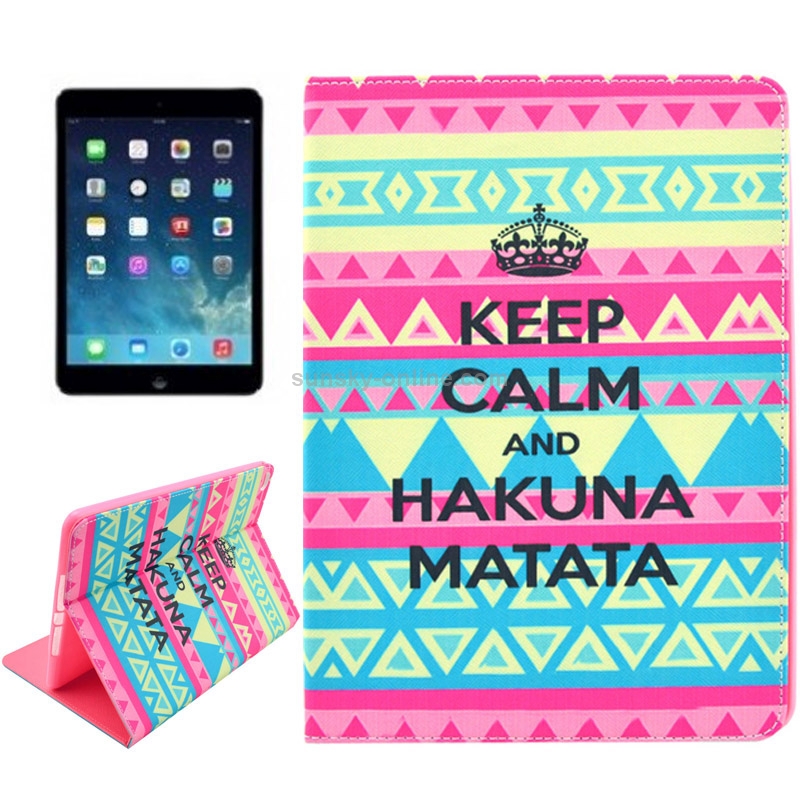 Keep Calm and HAKUNA MATATA Smart Leather Case with Holder & Card Slots & Wallet & Wake-up / Sleep Function for iPad Air 2 / iPad 6 Keep Calm and HAKUNA MATATA Smart Leather Case with Holder & Card Slots & Wallet & Wake-up / Sleep Function for iPad Air 2 / iPad 6