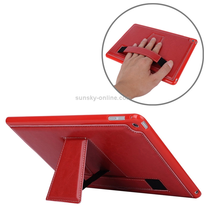 Horizontal Flip Leather Case with Holder & Hand Strap for iPad Air 2 / iPad 6(Red) Horizontal Flip Leather Case with Holder & Hand Strap for iPad Air 2 / iPad 6(Red)