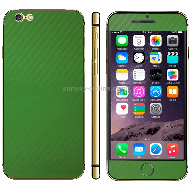 Carbon Fiber Texture Mobile Phone Decal Stickers for iPhone 6 & 6S(Green) Carbon Fiber Texture Mobile Phone Decal Stickers for iPhone 6 & 6S(Green)