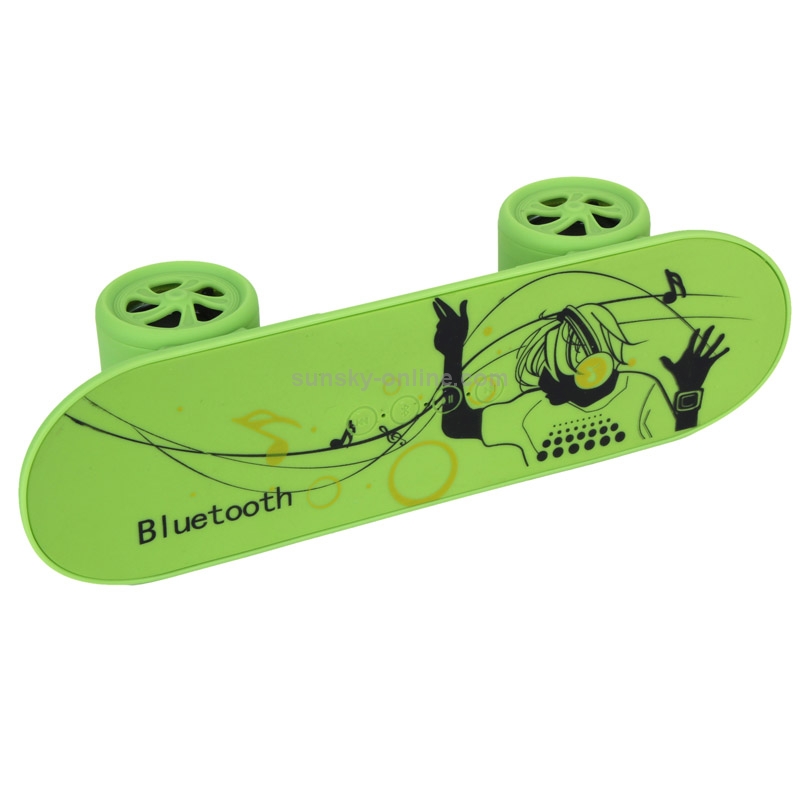 Fashionable Skateboard Style Bluetooth Speaker, Support TF Card / AUX / USB Port(Green) Fashionable Skateboard Style Bluetooth Speaker, Support TF Card / AUX / USB Port(Green)