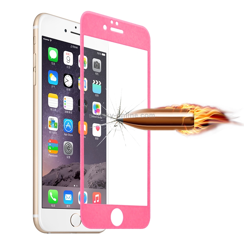 0.3mm 3D Curved Explosion-proof Tempered Glass Full Screen Film With Soft Colorized Frosted Carbon Fibre Edge for iPhone 6 & 6s(Pink) 0.3mm 3D Curved Explosion-proof Tempered Glass Full Screen Film With Soft Colorized Frosted Carbon Fibre Edge for iPhone 6 & 6s(Pink)