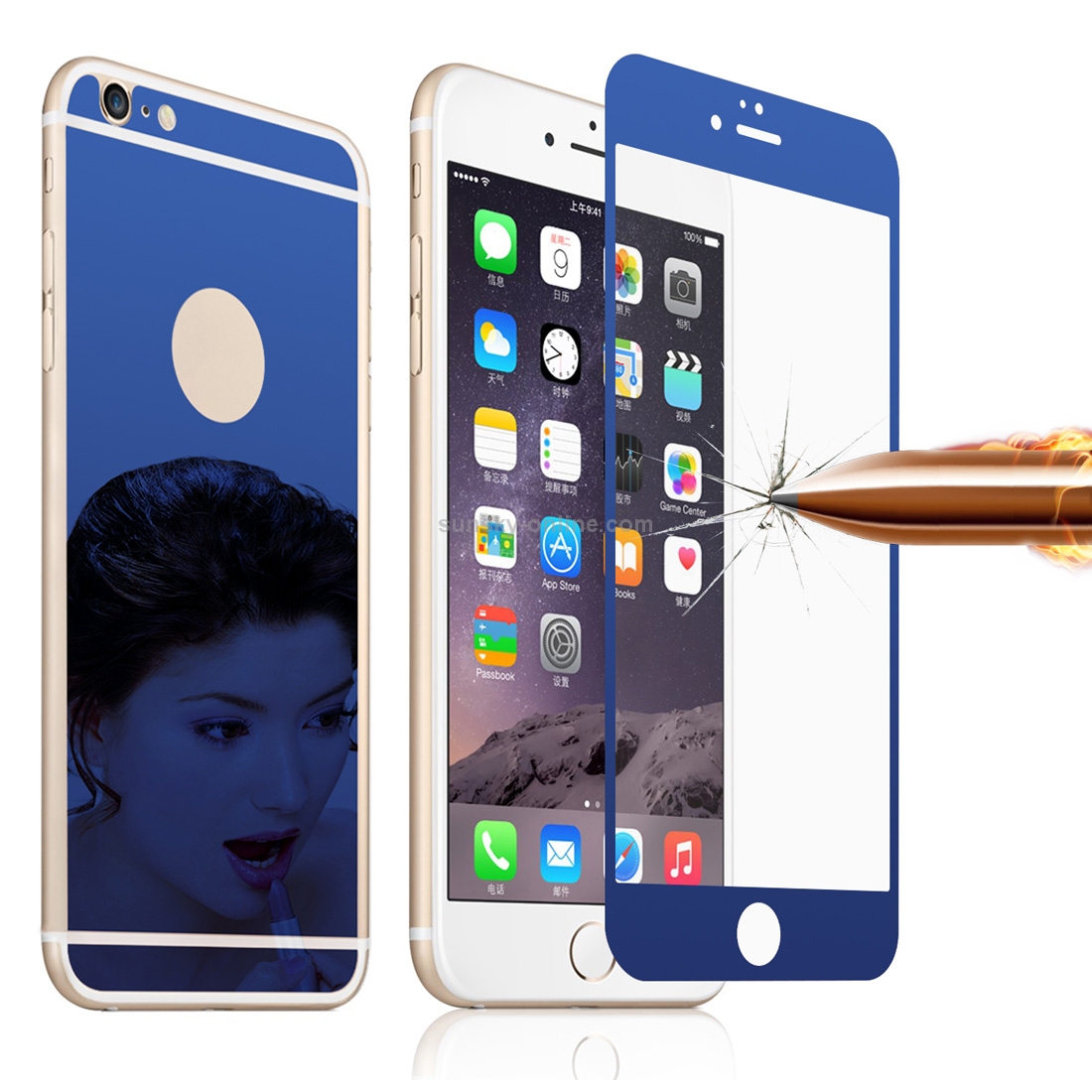 0.3mm Ultra-thin Plating Full Screen Front + Back Color Mirror Tempered Glass Screen Protector for iPhone 6 & 6s(Dark Blue) 0.3mm Ultra-thin Plating Full Screen Front + Back Color Mirror Tempered Glass Screen Protector for iPhone 6 & 6s(Dark Blue)