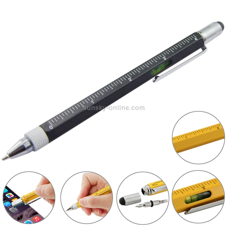 Multi-functional 6 in 1 Professional Stylus Pen(Black) Multi-functional 6 in 1 Professional Stylus Pen(Black)