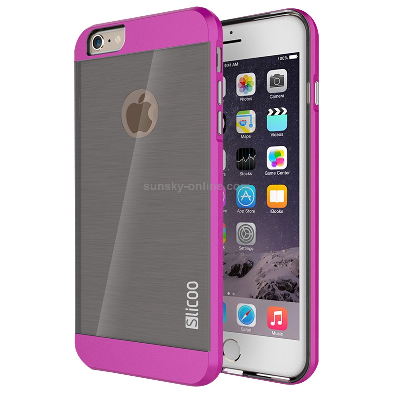 Slicoo Brushed Texture Electroplating Combination Case for iPhone 6 & 6S(Magenta) Slicoo Brushed Texture Electroplating Combination Case for iPhone 6 & 6S(Magenta)