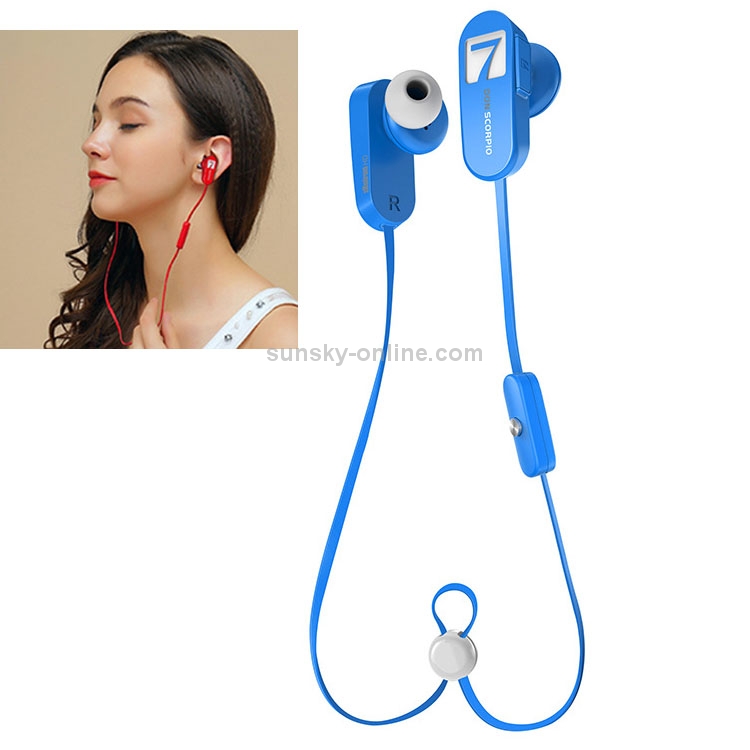 7 DON SCORPIO SMUSHROOM Bluetooth Stereo Sport in-ear Earphone with Mic(Blue) 7 DON SCORPIO SMUSHROOM Bluetooth Stereo Sport in-ear Earphone with Mic(Blue)
