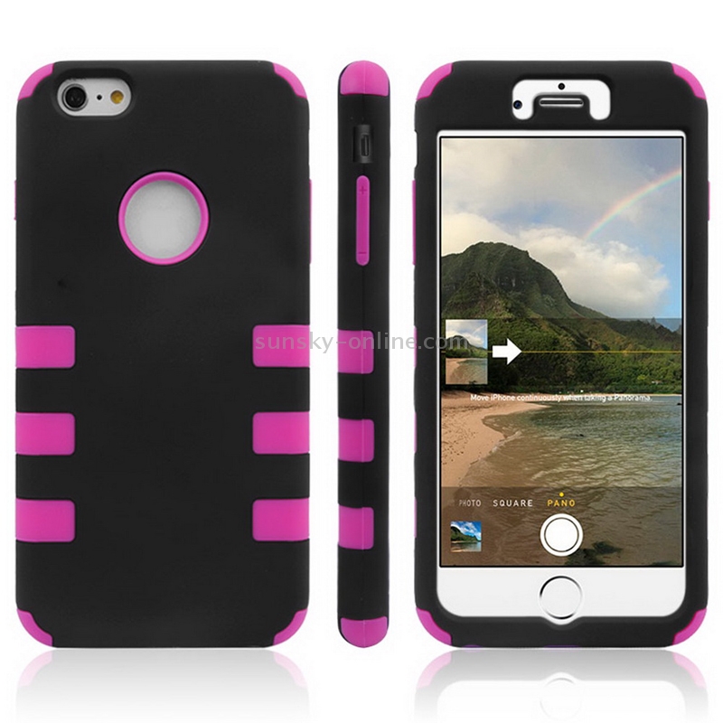 Silicone + Hard Plastic Combination Case for iPhone 6 Plus & 6S Plus(Magenta) Silicone + Hard Plastic Combination Case for iPhone 6 Plus & 6S Plus(Magenta)