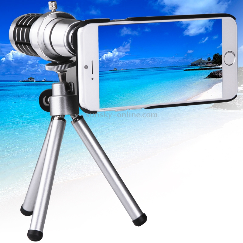 12 X Mobile Telephoto Lens with Tripod and Phone Case for iPhone 6 Plus 12 X Mobile Telephoto Lens with Tripod and Phone Case for iPhone 6 Plus