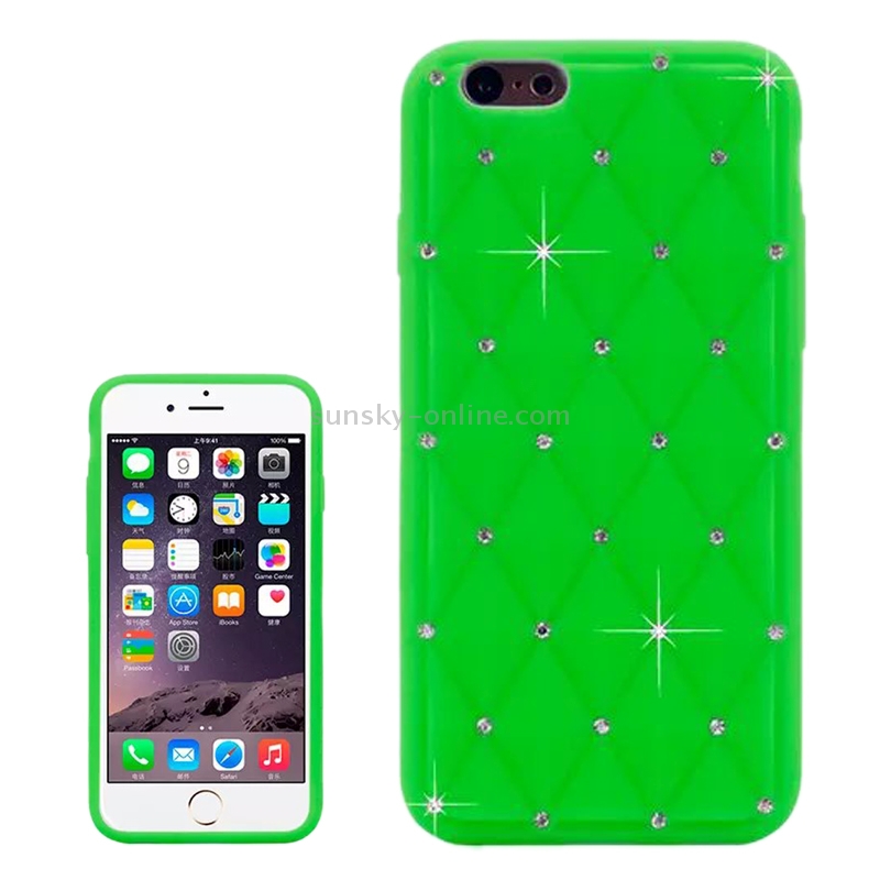 Starry Diamond Encrusted Silicone Case for iPhone 6 Plus(Green) Starry Diamond Encrusted Silicone Case for iPhone 6 Plus(Green)