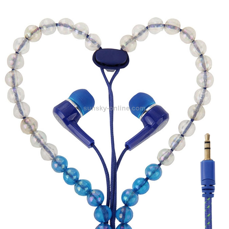 Multicolour Beads Style In-ear Stereo Necklace Headphone(Blue) Multicolour Beads Style In-ear Stereo Necklace Headphone(Blue)