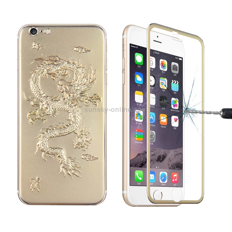 0.3mm Front + Back 3D Curved Surface Chinese Dragon Pattern Titanium Alloy Full Screen Tempered Glass Screen Protector for iPhone 6 Plus(Gold) 0.3mm Front + Back 3D Curved Surface Chinese Dragon Pattern Titanium Alloy Full Screen Tempered Glass Screen Protector for iPhone 6 Plus(Gold)