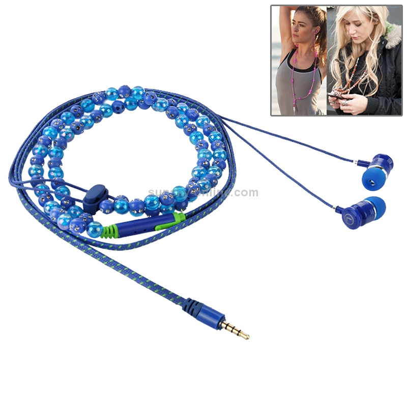 Beads Style In-ear Stereo Necklace Headphone(Blue) Beads Style In-ear Stereo Necklace Headphone(Blue)