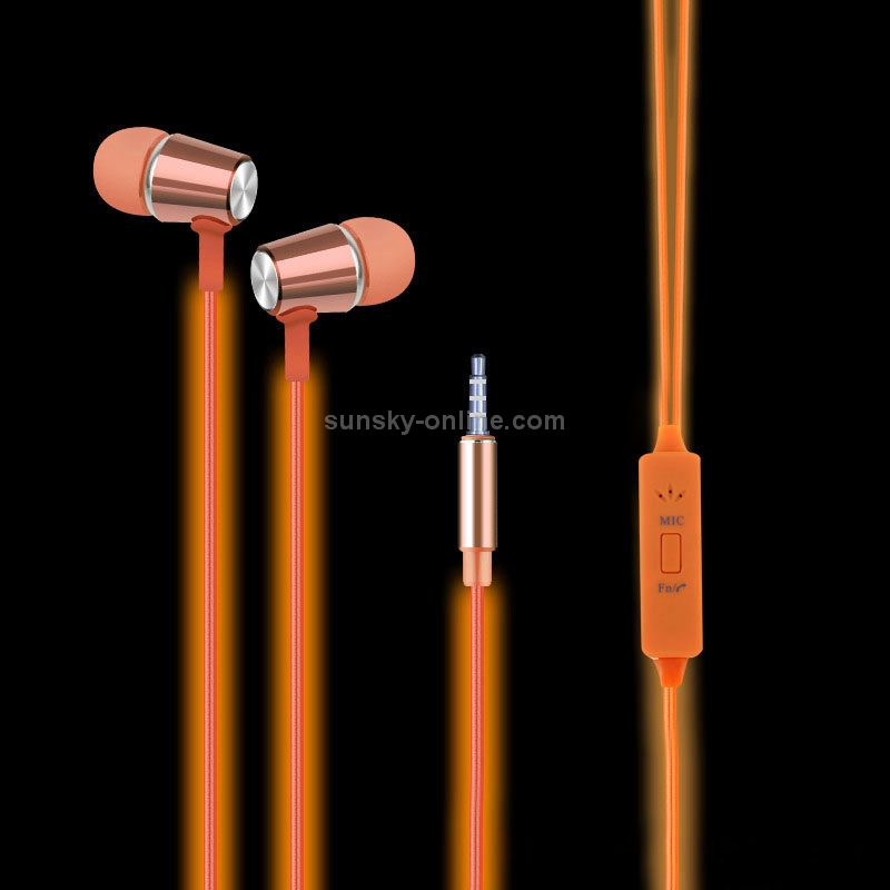 In-ear 3.5mm Universal Stereo Wired Light Glow Headset with Mic, Support Hands-free Call for iPhone 6 & 6 Plus, iPhone 6S & 6S Plus, Galaxy S6 / S6 edge / S6 edge+ / Note 5, HTC, Sony(Orange) In-ear 3.5mm Universal Stereo Wired Light Glow Headset with Mic, Support Hands-free Call for iPhone 6 & 6 Plus, iPhone 6S & 6S Plus, Galaxy S6 / S6 edge / S6 edge+ / Note 5, HTC, Sony(Orange)