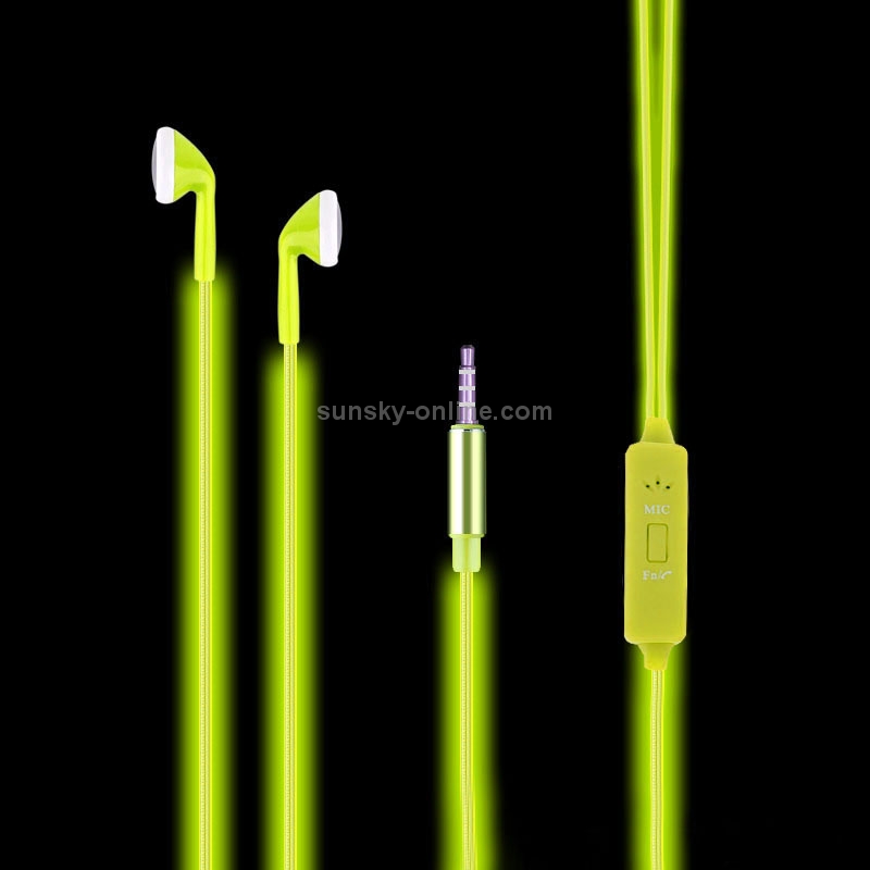 In-ear 3.5mm Universal Stereo Wired Light Glow Headset with Mic, Support Hands-free Call for iPhone 6 & 6 Plus, iPhone 6S & 6S Plus, Galaxy S6 / S6 edge / S6 edge+ / Note 5, HTC, Sony(Green) In-ear 3.5mm Universal Stereo Wired Light Glow Headset with Mic, Support Hands-free Call for iPhone 6 & 6 Plus, iPhone 6S & 6S Plus, Galaxy S6 / S6 edge / S6 edge+ / Note 5, HTC, Sony(Green)