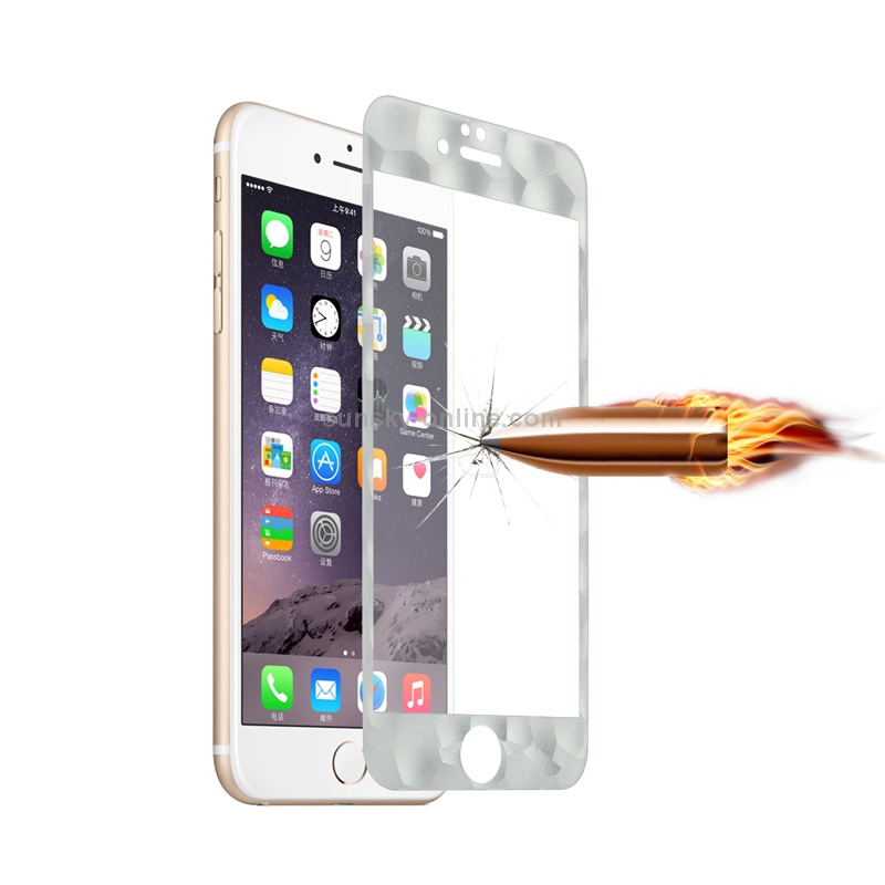 0.3mm Soft Carbon Fiber Side Full Screen Tempered Glass Film for iPhone 6 Plus & 6s Plus(Silver)