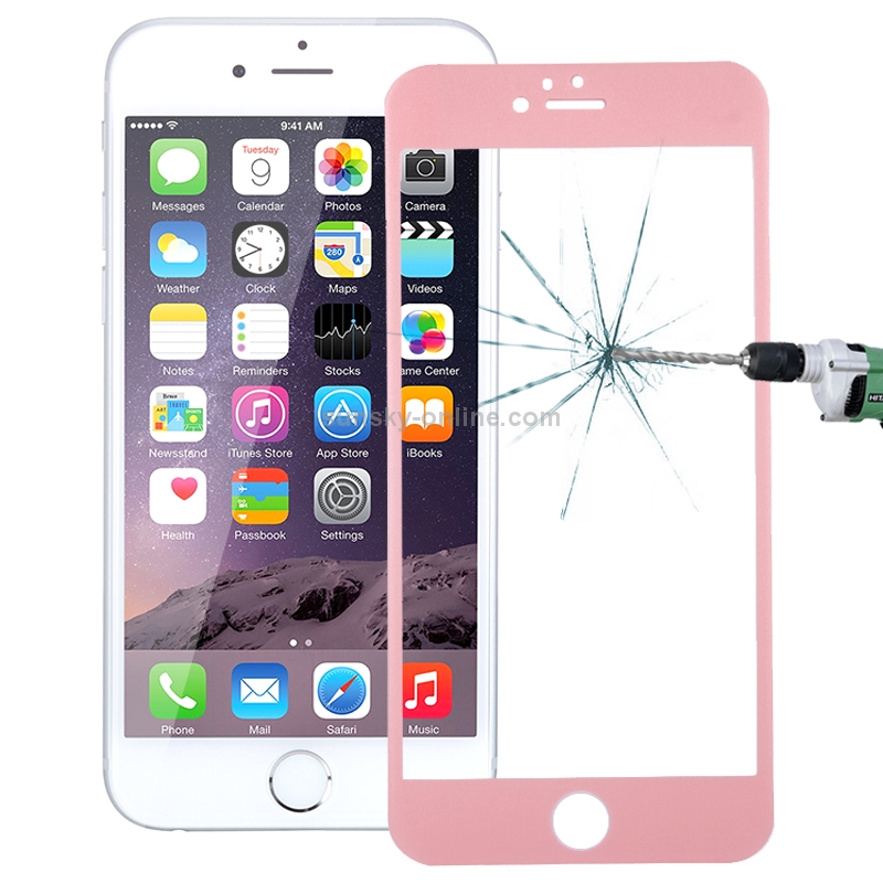 0.26mm 9H+ Surface Hardness 2.5D Curved Surface Full Screen Cover Explosion-proof Tempered Glass Film for iPhone 6s(Pink)