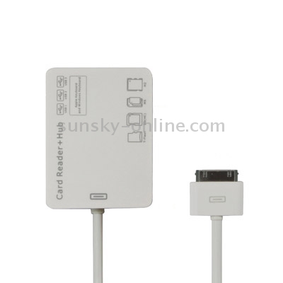 (SD /MS /M2 /TF Card Reader + 3 x USB HUB) Connection Kit for iPad(White)