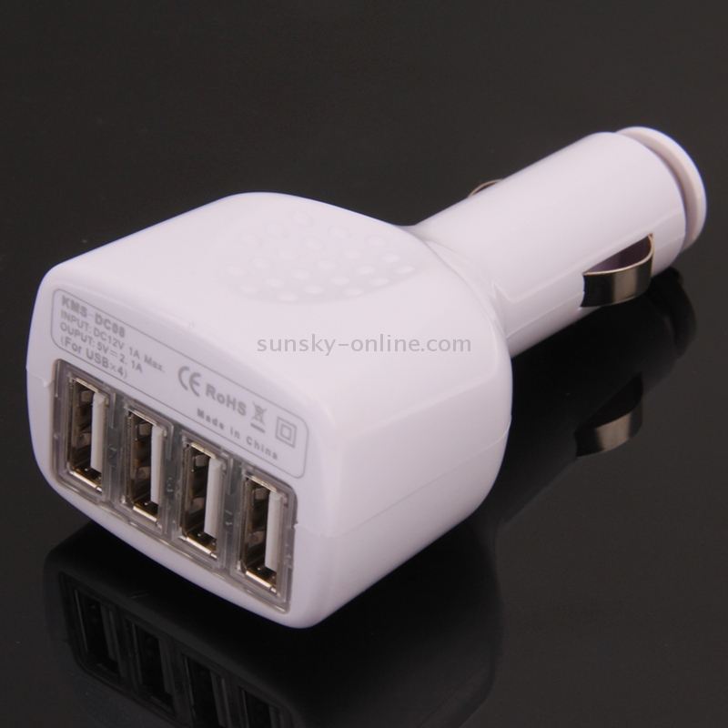 4 USB Car Charger for New iPad (iPad 3) / iPad Air 2 / Air / 4 / 2 / iPad / iPhone 6 & 6 Plus & 5C & 5S & 4 & 4S / 3GS / iPod / PDA / PS Vita / Galaxy Tab(White) 4 USB Car Charger for New iPad (iPad 3) / iPad Air 2 / Air / 4 / 2 / iPad / iPhone 6 & 6 Plus & 5C & 5S & 4 & 4S / 3GS / iPod / PDA / PS Vita / Galaxy Tab(White)