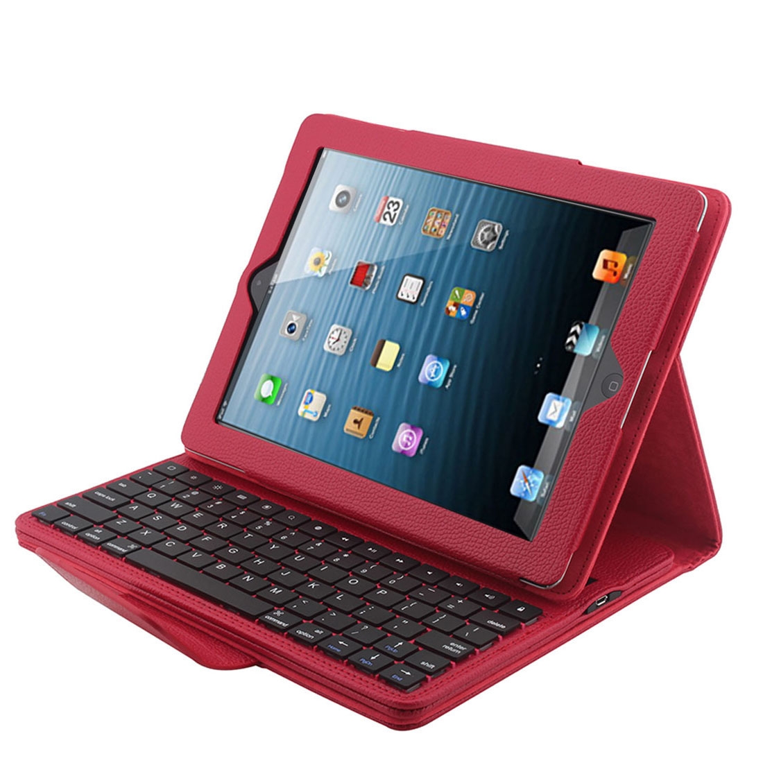 Bluetooth 3.0 Keyboard with Detachable Leather Tablet Case for iPad 4 / 3 / 2(Red) Bluetooth 3.0 Keyboard with Detachable Leather Tablet Case for iPad 4 / 3 / 2(Red)