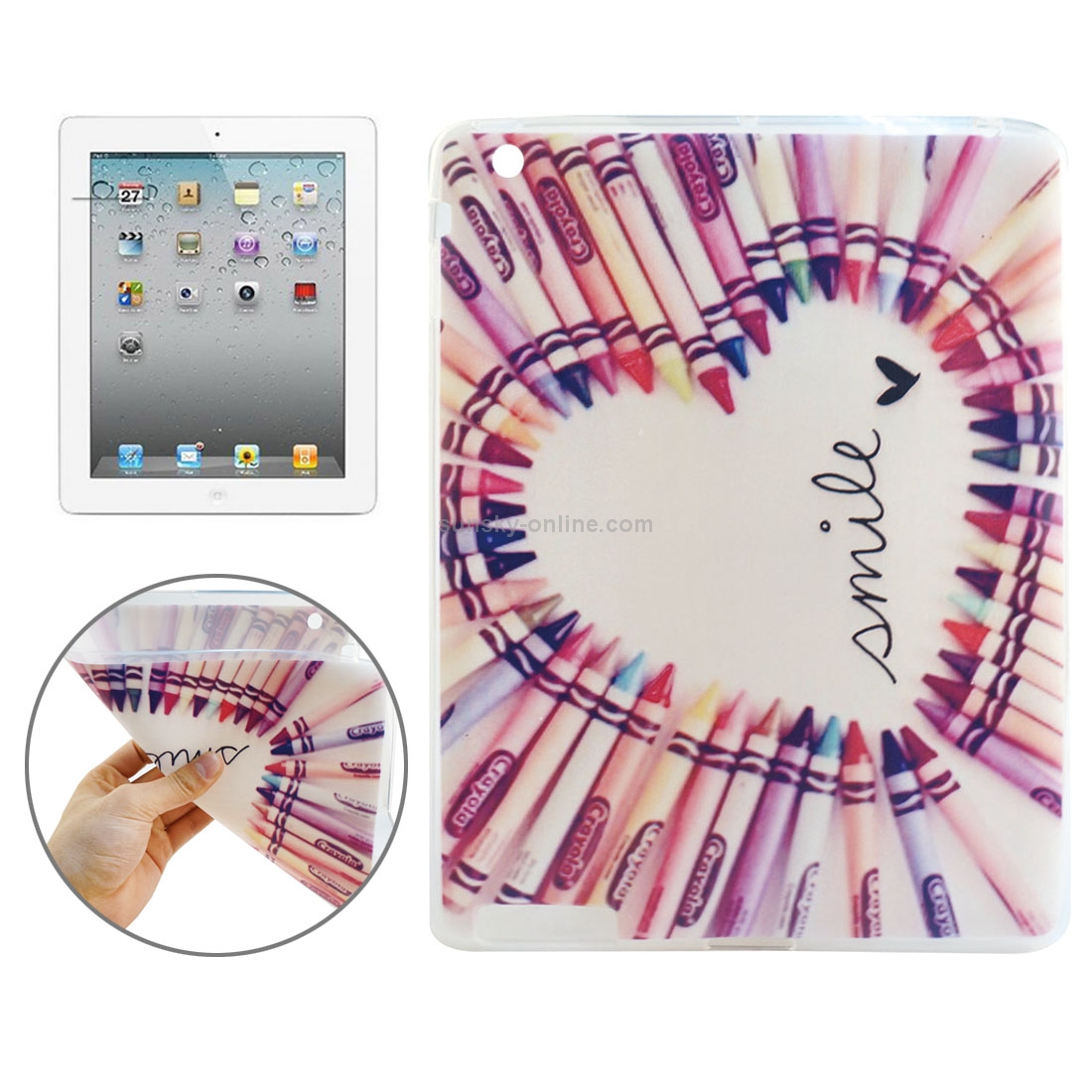Smile Pattern TPU Protective Case for iPad 4 / New iPad(iPad 3) / iPad 2 Smile Pattern TPU Protective Case for iPad 4 / New iPad(iPad 3) / iPad 2