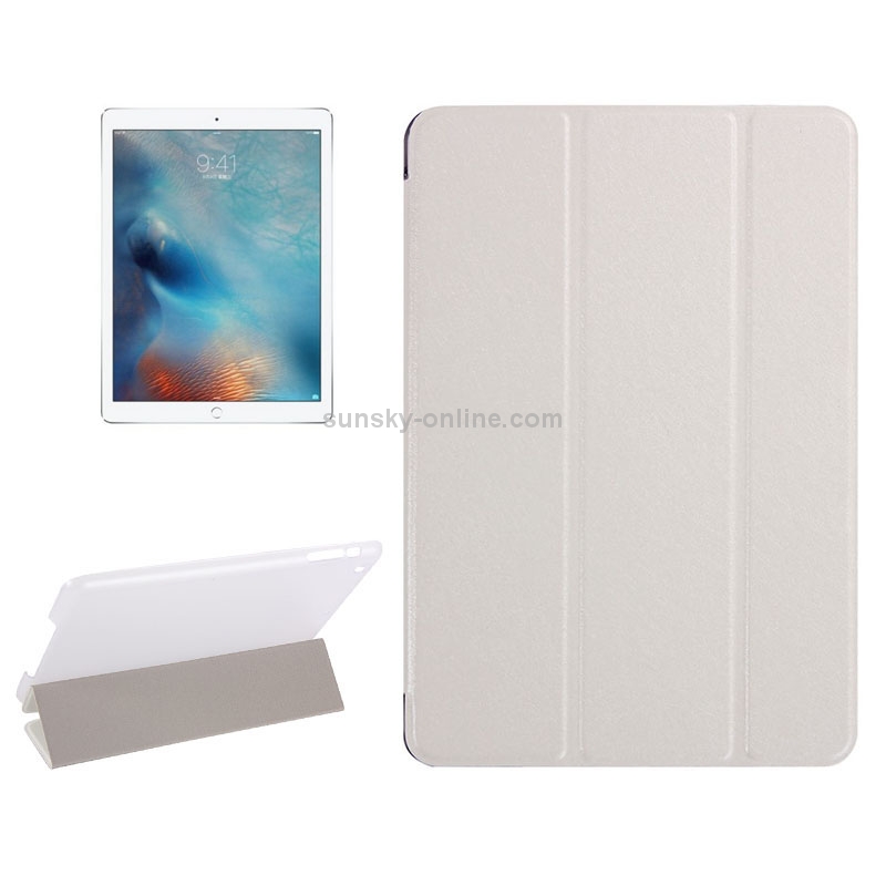 Silk Texture Horizontal Flip Leather Case with Three-Folding Holder & Wake-up / Sleep Function for iPad Pro 12.9 inch(White) Silk Texture Horizontal Flip Leather Case with Three-Folding Holder & Wake-up / Sleep Function for iPad Pro 12.9 inch(White)