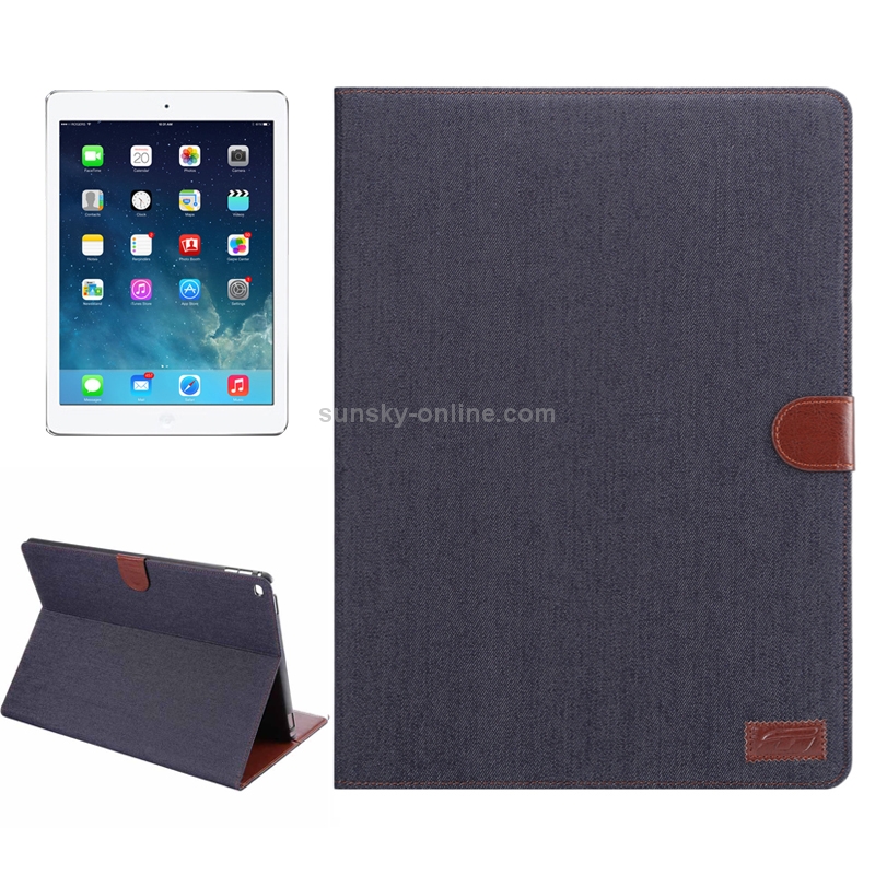 Denim Texture Horizontal Flip Solid Color Leather Case with Wallet & Card Slots & Holder for iPad Pro 12.9 inch(Black) Denim Texture Horizontal Flip Solid Color Leather Case with Wallet & Card Slots & Holder for iPad Pro 12.9 inch(Black)