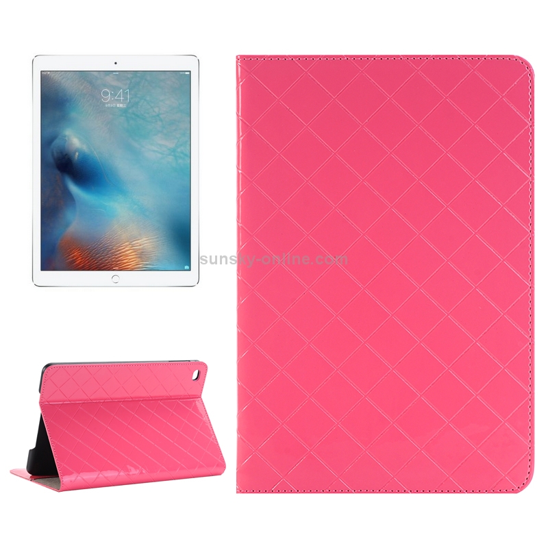 Bright Skin Grid Texture Horizontal Flip Leather Case with Holder & Card Slots & Wallet for iPad Pro 12.9 inch(Pink) Bright Skin Grid Texture Horizontal Flip Leather Case with Holder & Card Slots & Wallet for iPad Pro 12.9 inch(Pink)