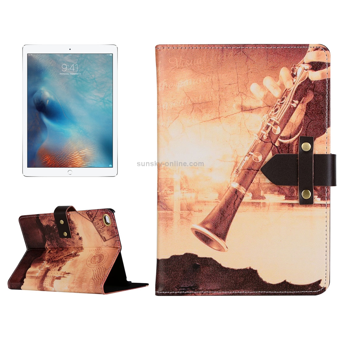 Retro Style Noble and Elegant Surnay Patterns Horizontal Flip Leather Case with Holder & Genuine Leather Belt Fastener for iPad Pro 12.9 inch Retro Style Noble and Elegant Surnay Patterns Horizontal Flip Leather Case with Holder & Genuine Leather Belt Fastener for iPad Pro 12.9 inch