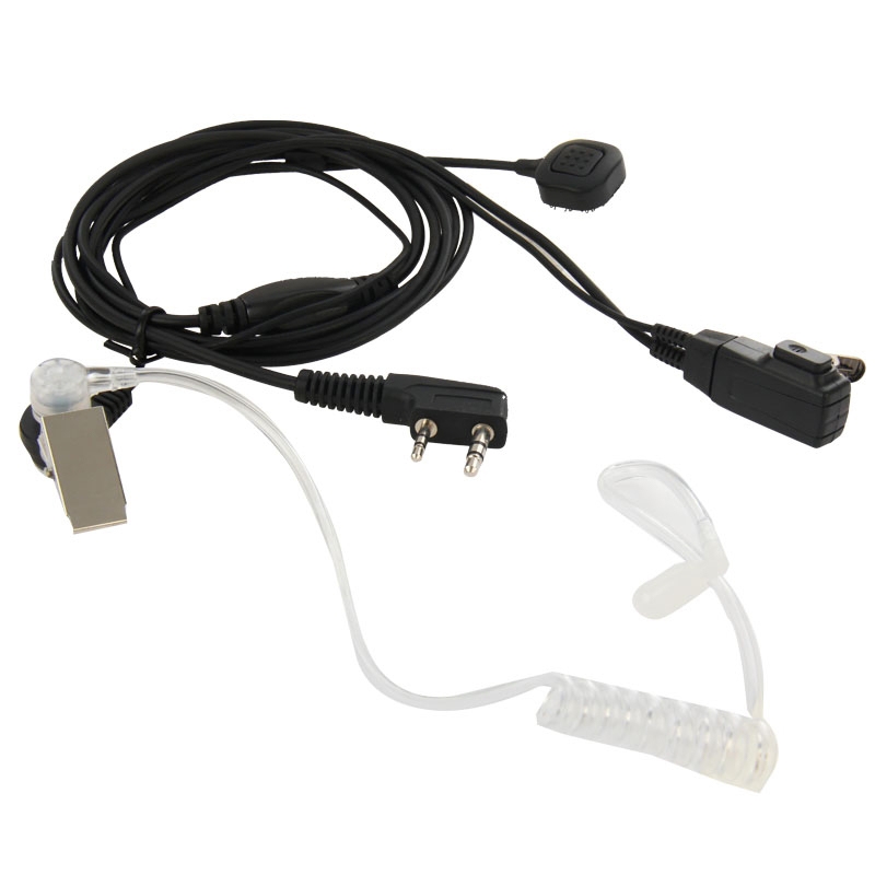 Handheld Transceiver Earpiece Headset for Walkie Talkies, 3.5mm + 2.5mm Plug(Black)