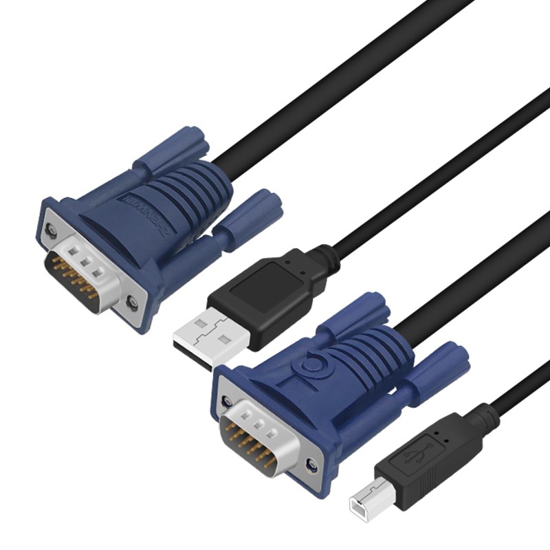 USB VGA SVGA (HDB) KVM Male Keyboard Laptop PC Monitor Cable for USB KVM Switch (For S-KVM-0104USB), Length: 1.5m