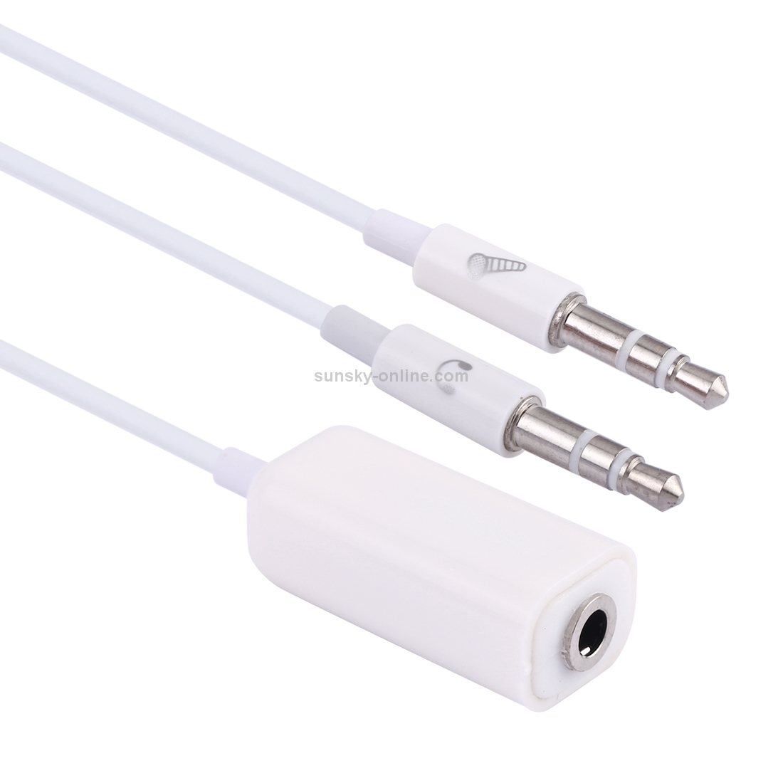 3.5mm Female to 3.5mm Male Microphone Jack + 3.5mm Male Earphone Jack Adapter Cable for Apple Computer, Length: 78cm(White) 3.5mm Female to 3.5mm Male Microphone Jack + 3.5mm Male Earphone Jack Adapter Cable for Apple Computer, Length: 78cm(White)