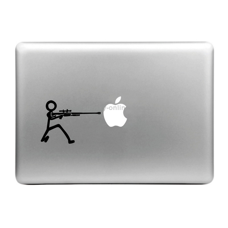 Hat-Prince Machine Gun and the Apple Pattern Removable Decorative Skin Sticker for MacBook Air / Pro / Pro with Retina Display, Size: S