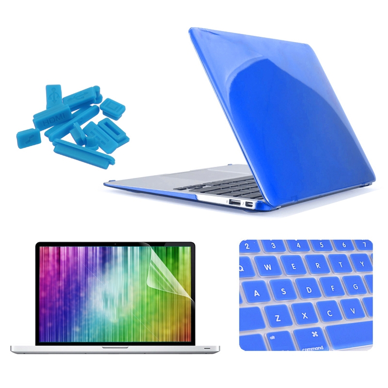ENKAY for MacBook Air 11.6 inch (US Version) / A1370 / A1465 4 in 1 Crystal Hard Shell Plastic Protective Case with Screen Protector & Keyboard Guard & Anti-dust Plugs(Dark Blue) ENKAY for MacBook Air 11.6 inch (US Version) / A1370 / A1465 4 in 1 Crystal Hard Shell Plastic Protective Case with Screen Protector & Keyboard Guard & Anti-dust Plugs(Dark Blue)
