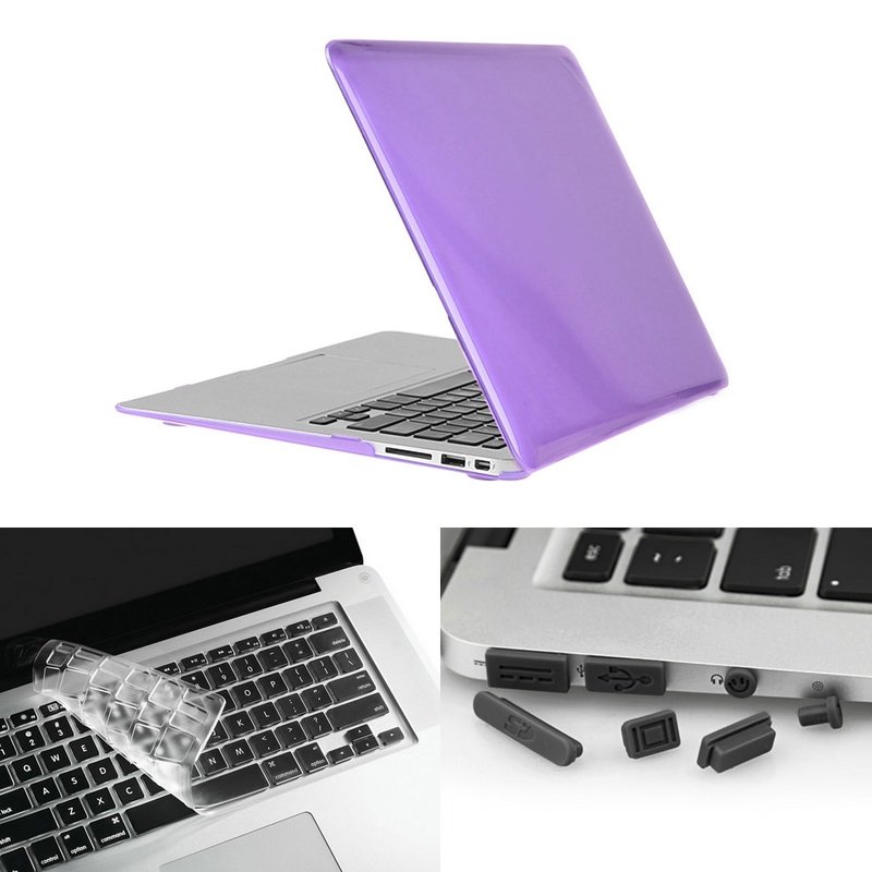 ENKAY for Macbook Air 13.3 inch (US Version) / A1369 / A1466 Hat-Prince 3 in 1 Crystal Hard Shell Plastic Protective Case with Keyboard Guard & Port Dust Plug(Purple) ENKAY for Macbook Air 13.3 inch (US Version) / A1369 / A1466 Hat-Prince 3 in 1 Crystal Hard Shell Plastic Protective Case with Keyboard Guard & Port Dust Plug(Purple)